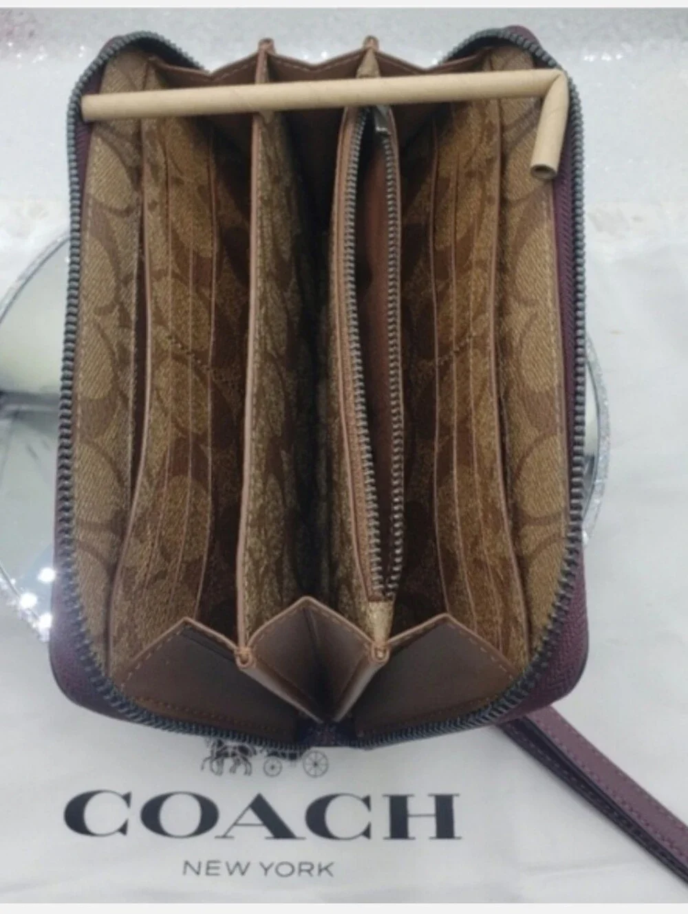 Coach x Disney Long Zip Around Wallet Once Upon A Dream Wrist Strap